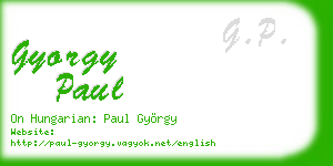 gyorgy paul business card